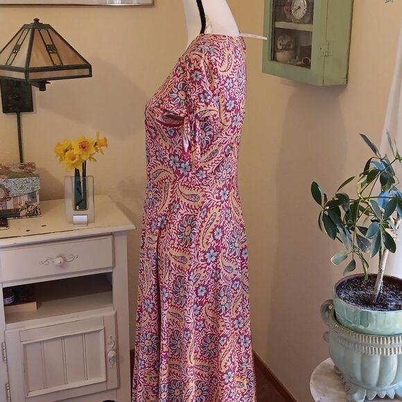 Chaps Cotton Maxi Dress. Coastal Cowgirl, Floral, Maxi - Picture 5 of 14
